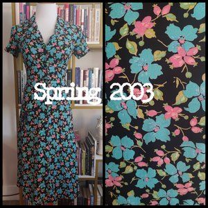 Vintage Betsey Johnson Y2K 2003 Bluebell Cup of Coffee Dress XS P